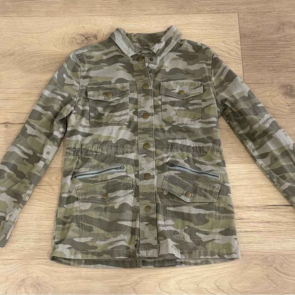 Caslon Olive and Beige Patterned Jacket